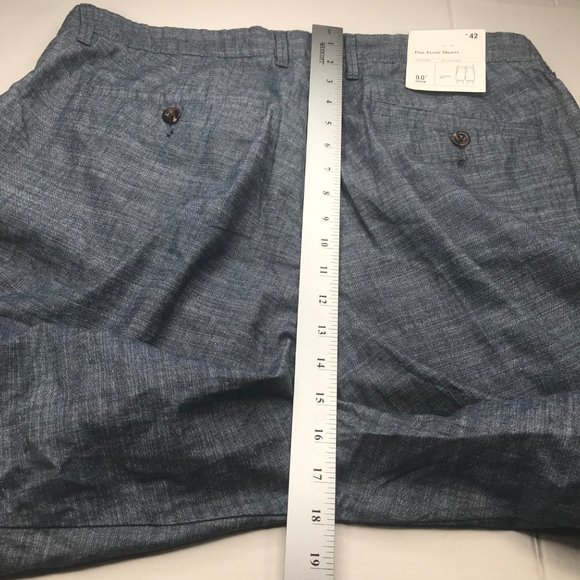 Goodfellow And Co Men's 9 Inch Inseam 42 Flat Front Shorts Blue New With Tags - Picture 13 of 14
